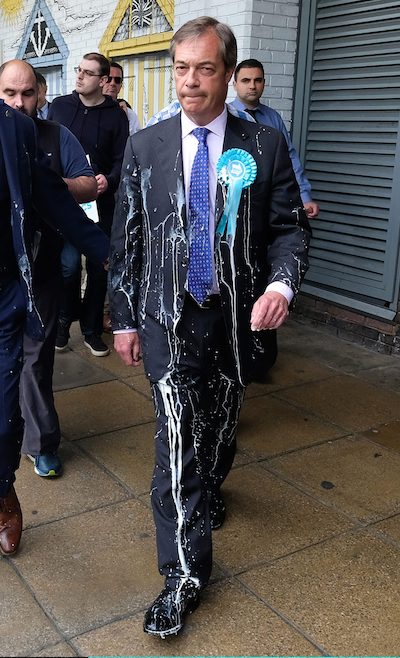 how to wear a milkshake Nigel Farage Brexit Party