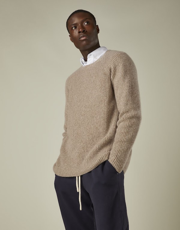 cut & pin knitwear new menswear brand recycled cashmere jumper
