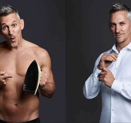 Gary Lineker gets naked with TM Lewin white shirts