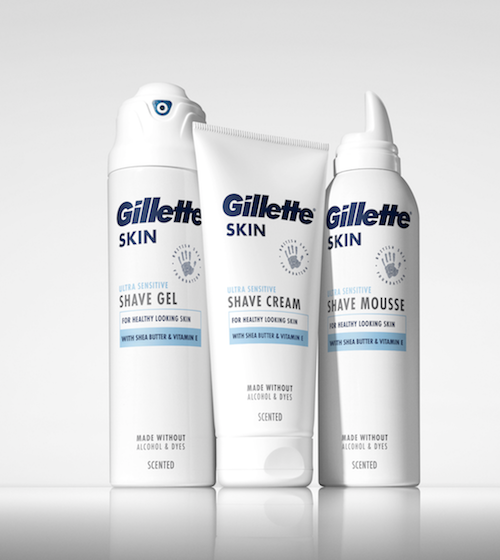 Gillette SKIN grooming products for men's sensitive skin