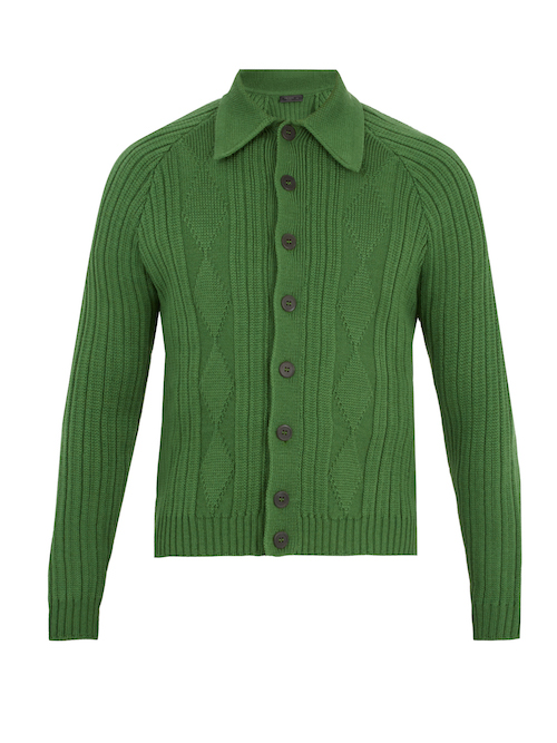 Green Prada Pointed Cardigan Menswear Top Picks The Chic Geek