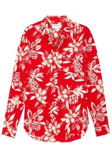 floral men's shirt Saint Laurent Harvey Nichols